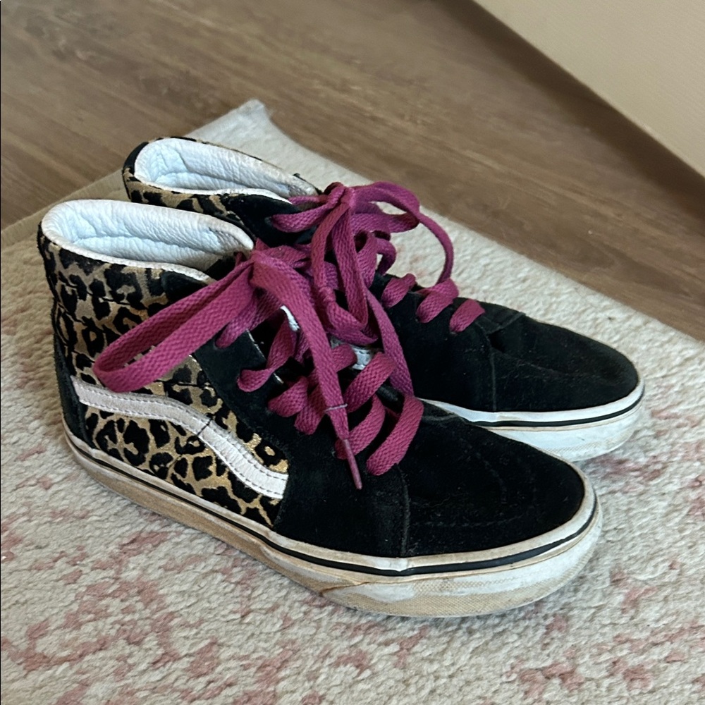 Vans high top cheetah print size 1